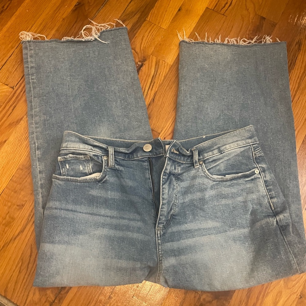 EUC loft high waist wide leg crop jeans